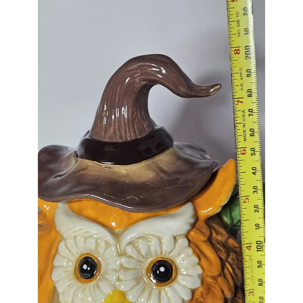 Cracker Barrel Stoneware Witch Pumpkin Owl Tea Pot Mug Cup 3 piece Halloween